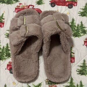 Target Plush Tan Slippers